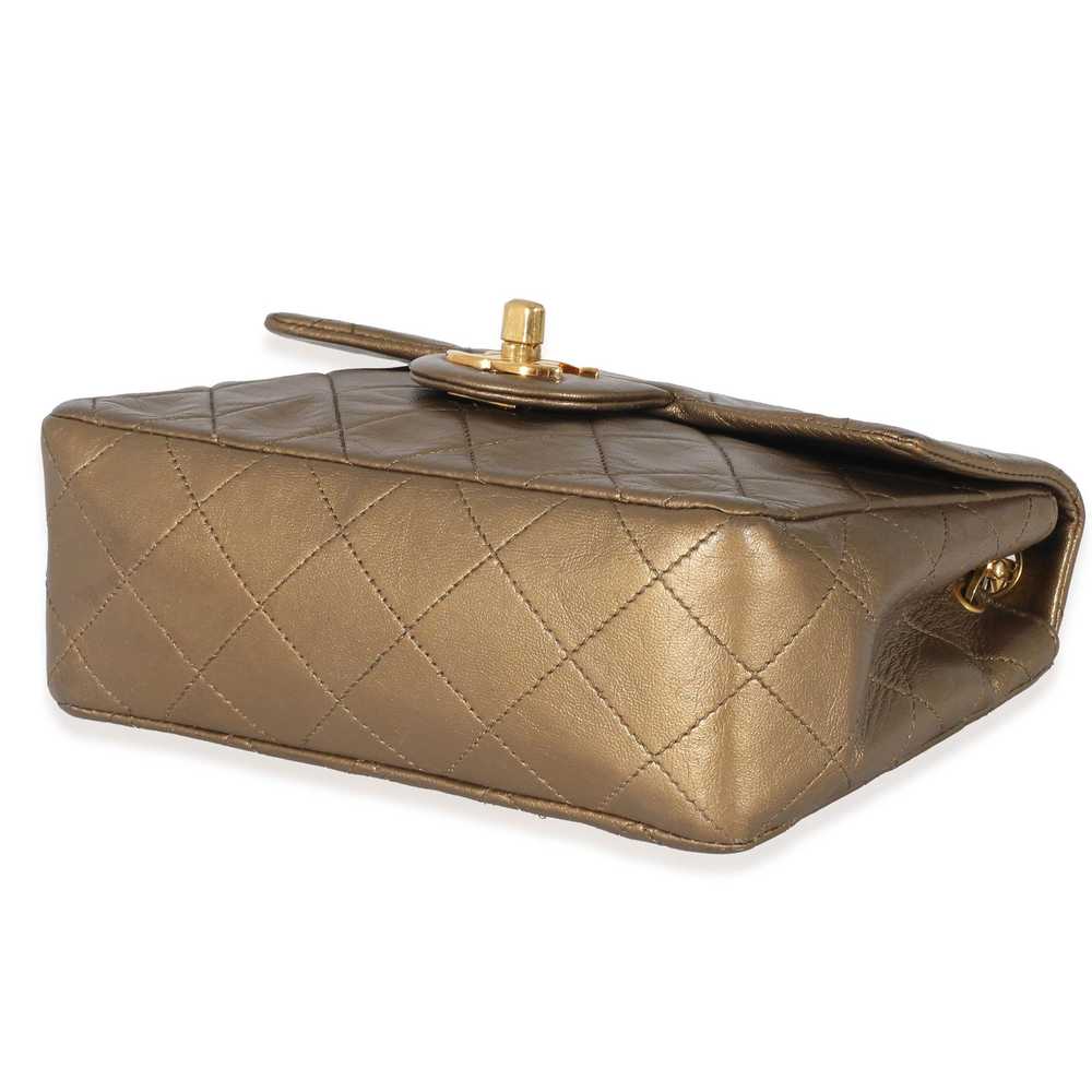 Chanel Chanel Vintage Quilted Metallic Gold Leath… - image 7