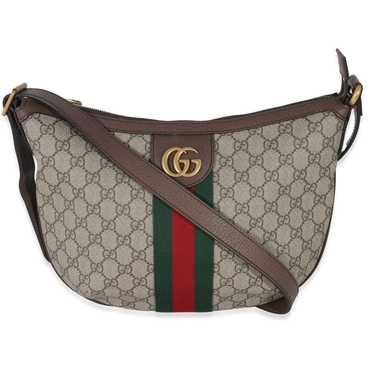 Gucci Gucci GG Supreme Web Small Ophidia Half Moon