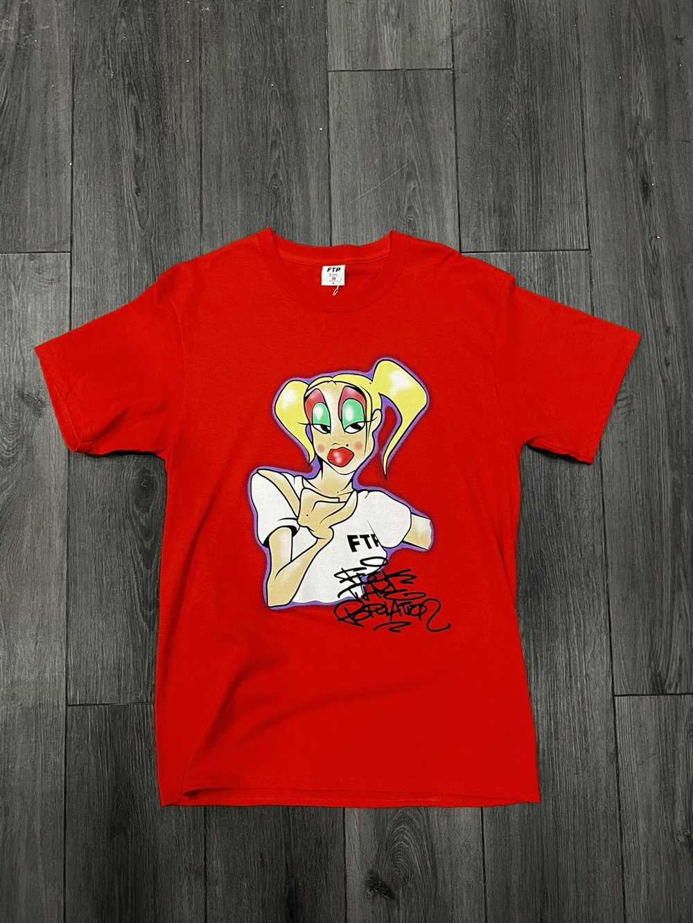 Fuck The Population FTP Anime Girl Red T-Shirt Sz… - image 1