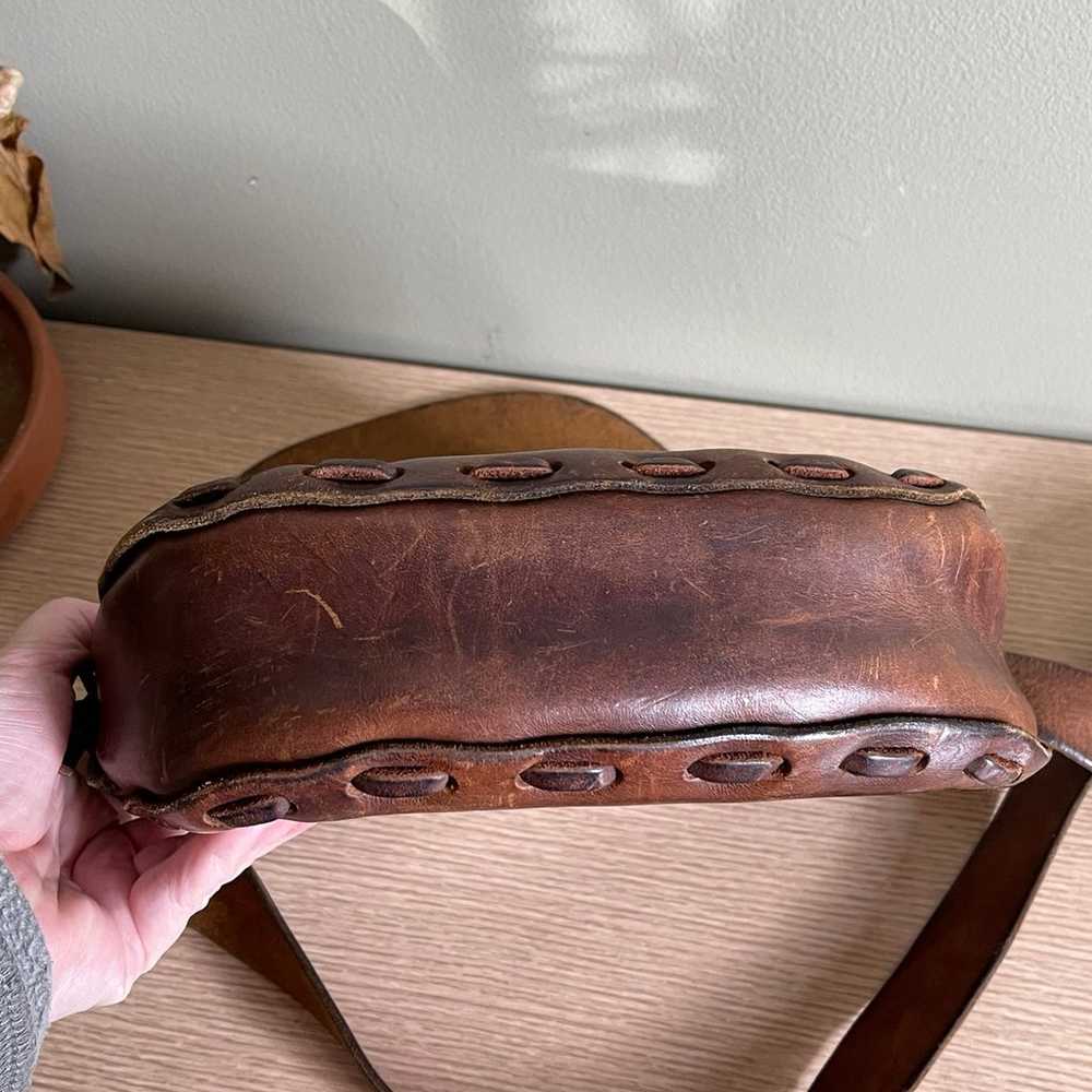 Vintage 70s boho leather purse - image 11