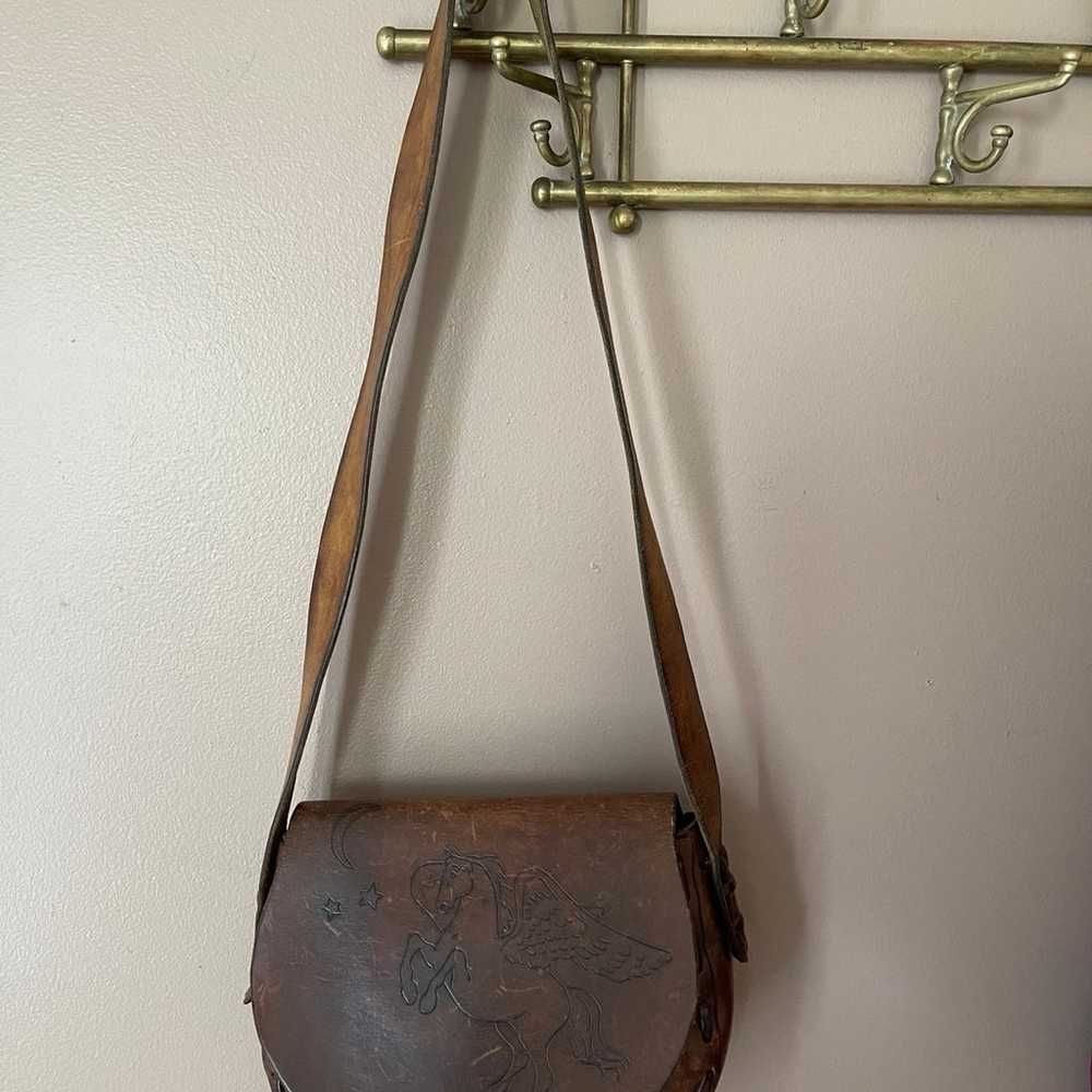 Vintage 70s boho leather purse - image 12