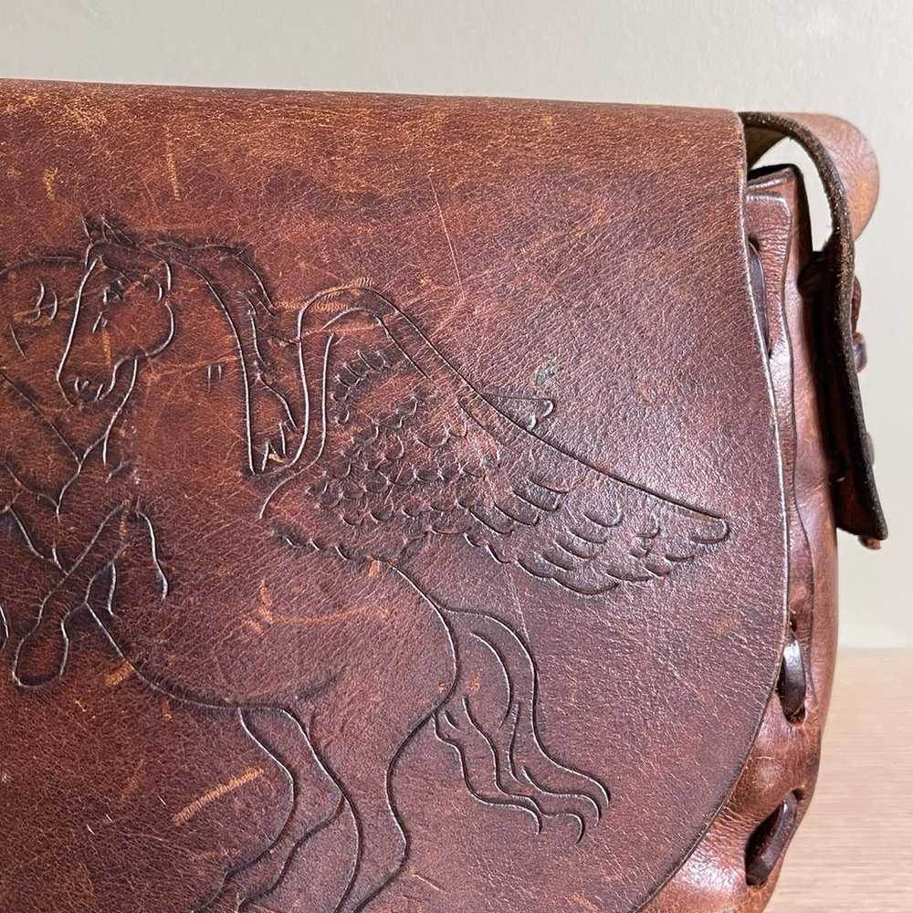 Vintage 70s boho leather purse - image 3