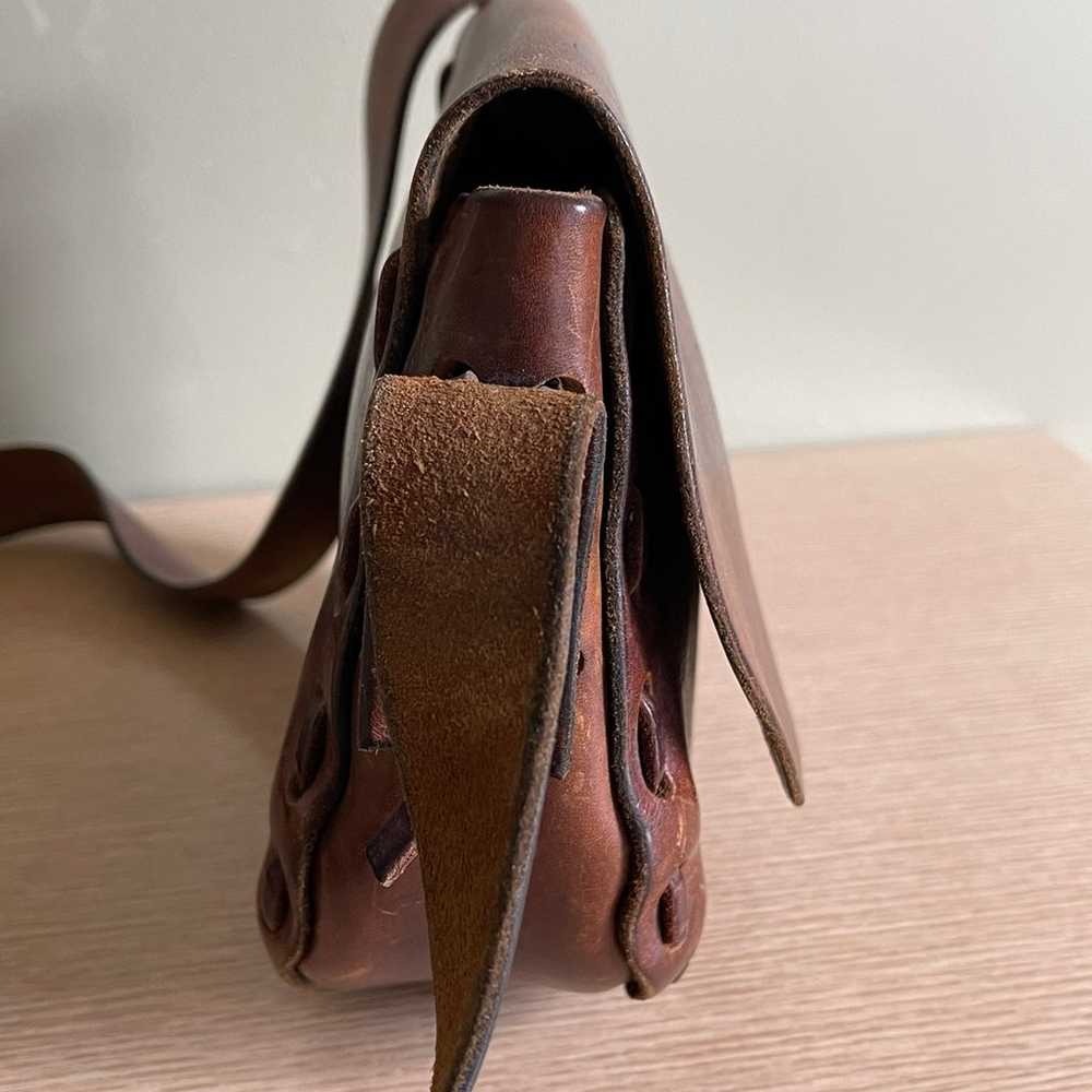 Vintage 70s boho leather purse - image 6
