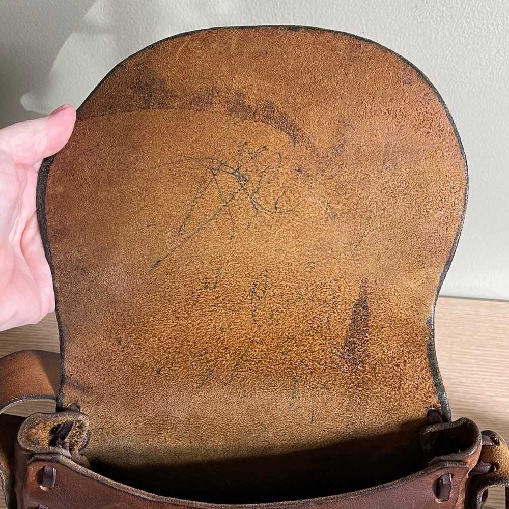 Vintage 70s boho leather purse - image 9