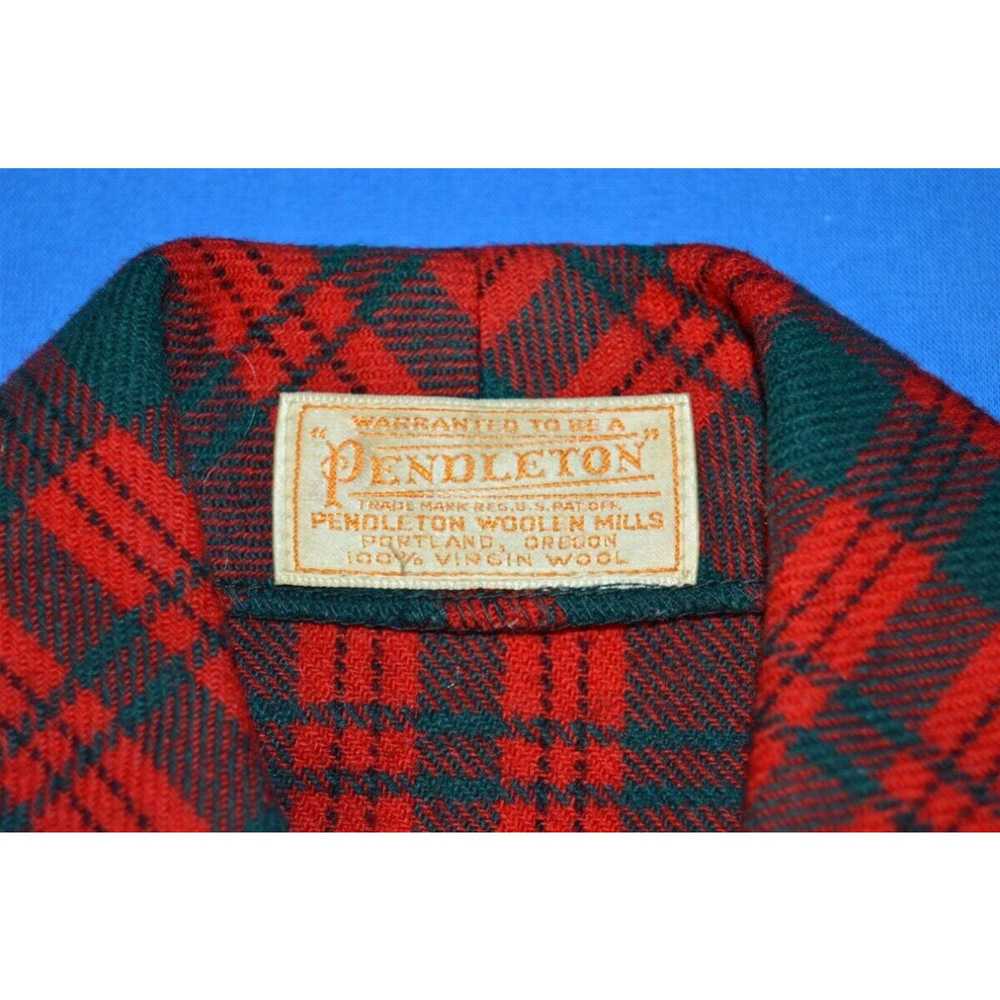 Pendleton vintage 50s PENDLETON RED GREEN PLAID W… - image 3