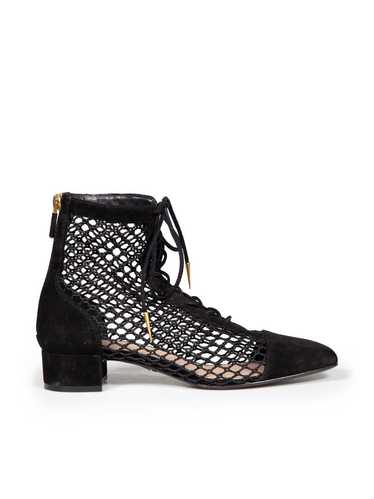 Dior Black Suede Naughtily D Lace-Up Ankle Heels