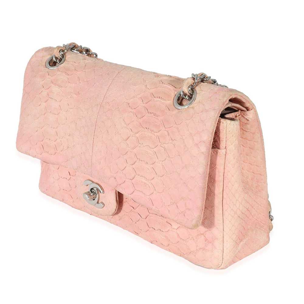 Chanel Chanel Pink Matte Python Medium Classic Do… - image 2