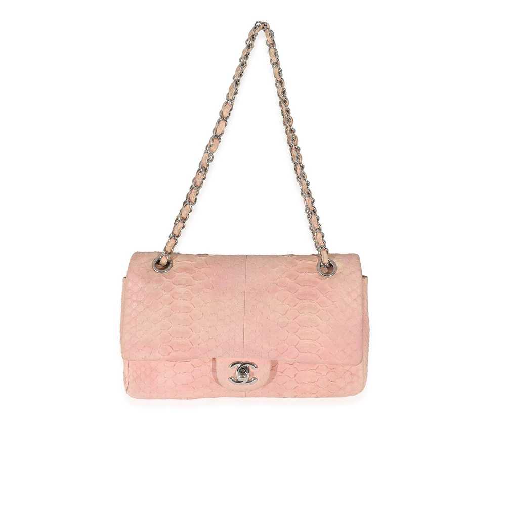 Chanel Chanel Pink Matte Python Medium Classic Do… - image 3