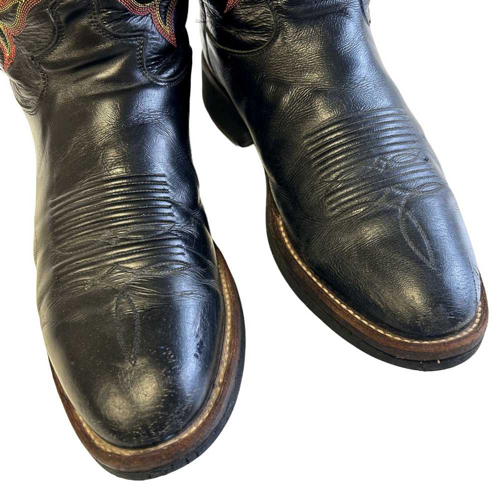 Justin Boots Vtg TEKNO CREPE Leather Cowboy Weste… - image 11