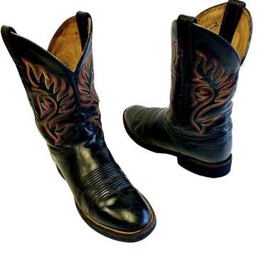 Justin Boots Vtg TEKNO CREPE Leather Cowboy Weste… - image 1