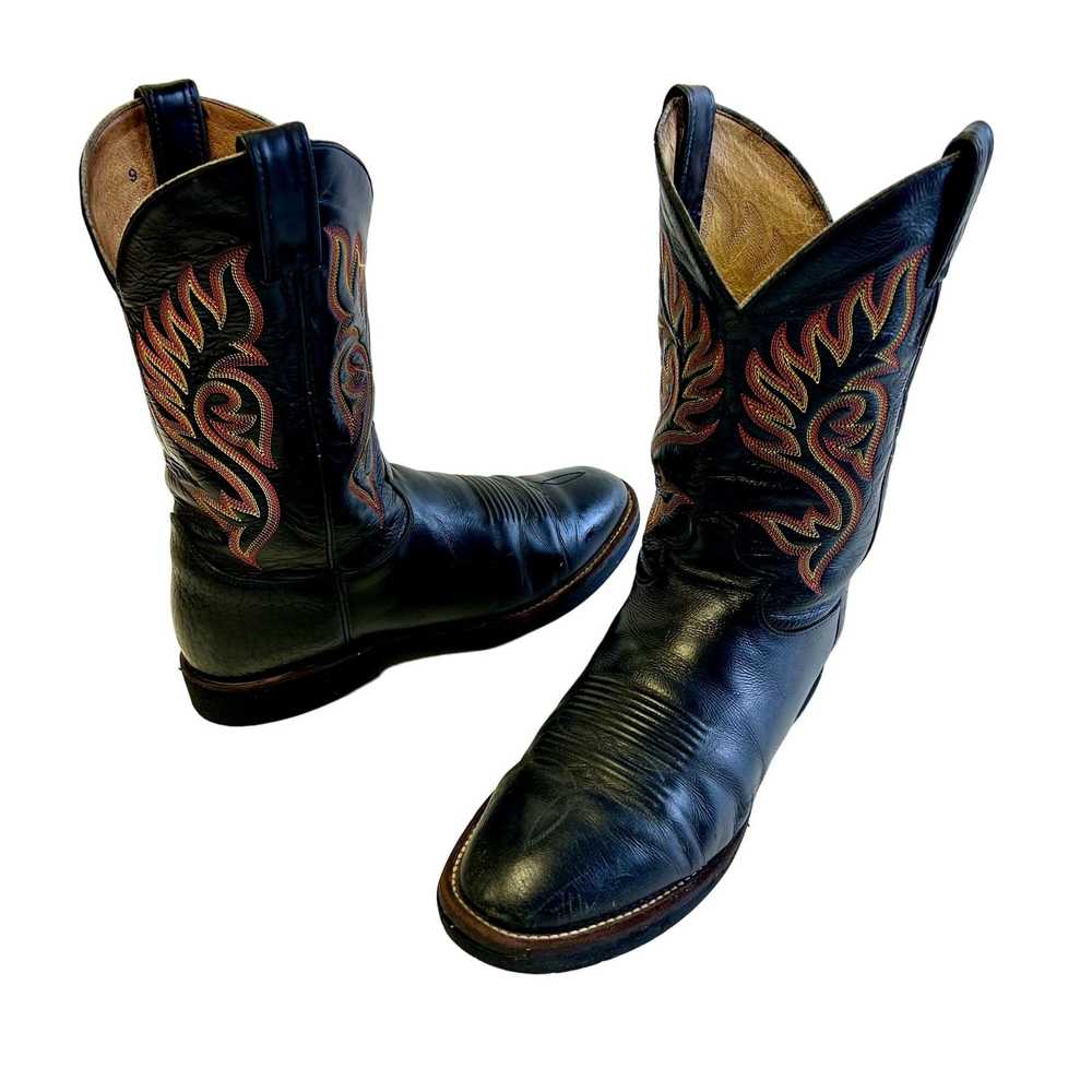Justin Boots Vtg TEKNO CREPE Leather Cowboy Weste… - image 2