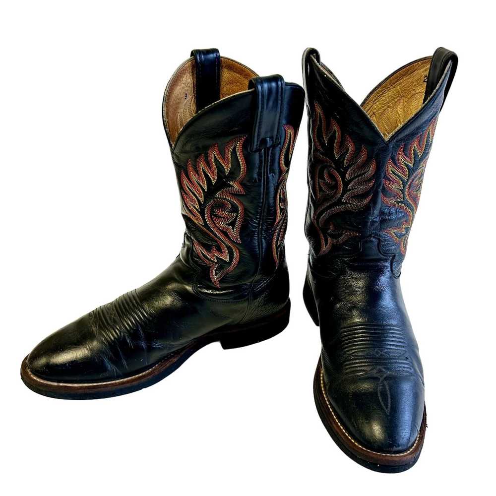 Justin Boots Vtg TEKNO CREPE Leather Cowboy Weste… - image 3