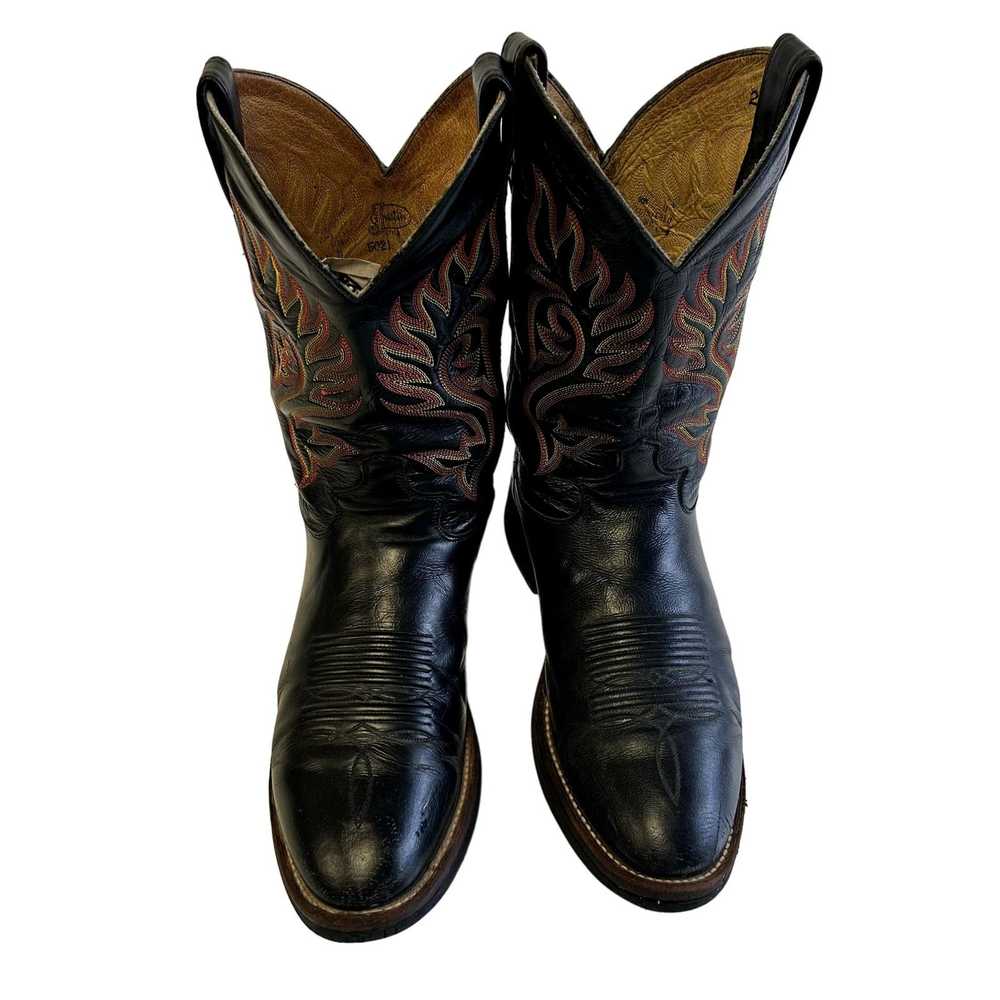Justin Boots Vtg TEKNO CREPE Leather Cowboy Weste… - image 5