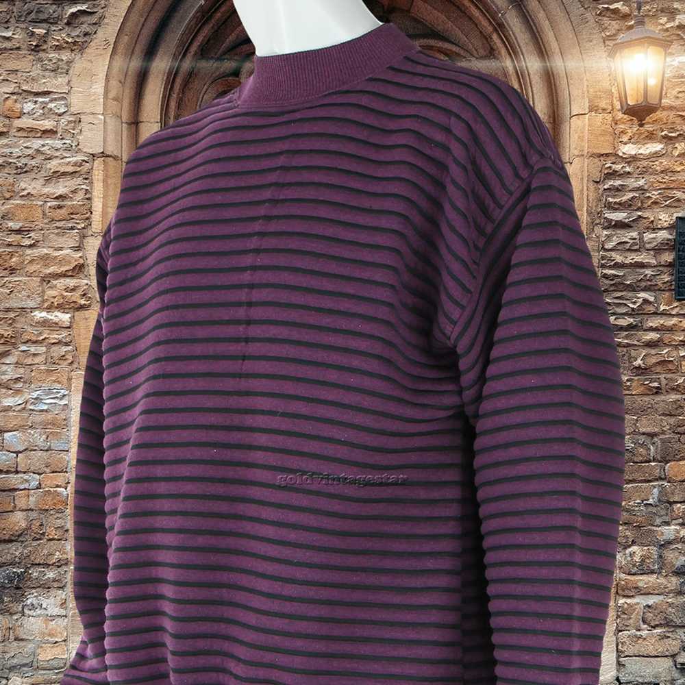 Other Vintage Koman 3D Ribbed Striped Sweater L - image 4