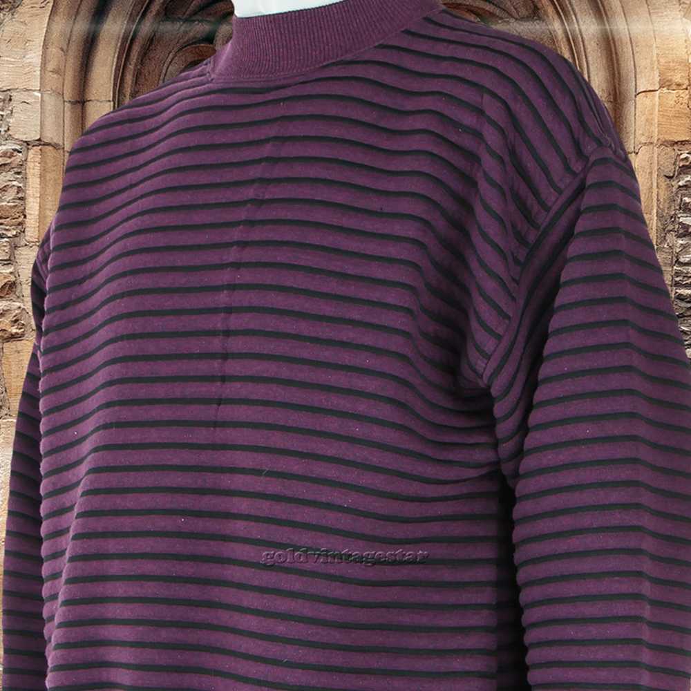Other Vintage Koman 3D Ribbed Striped Sweater L - image 5