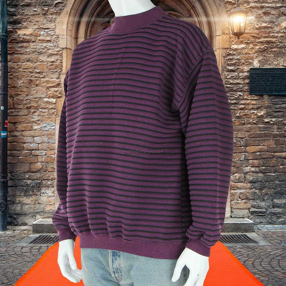 Other Vintage Koman 3D Ribbed Striped Sweater L - image 6