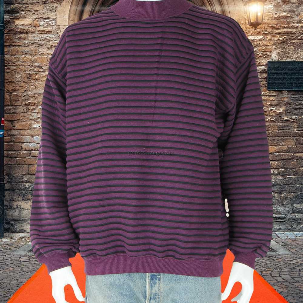 Other Vintage Koman 3D Ribbed Striped Sweater L - image 8