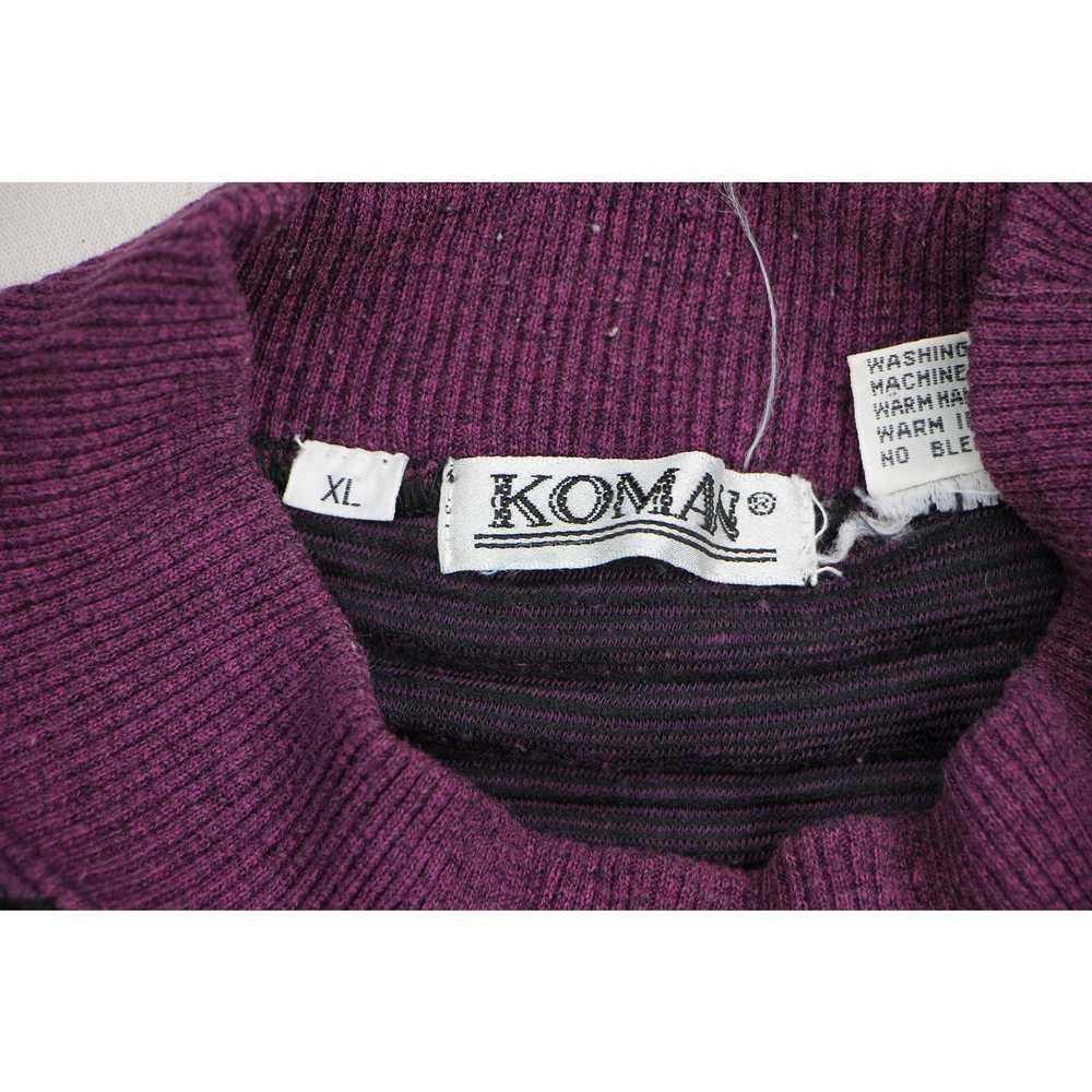 Other Vintage Koman 3D Ribbed Striped Sweater L - image 9