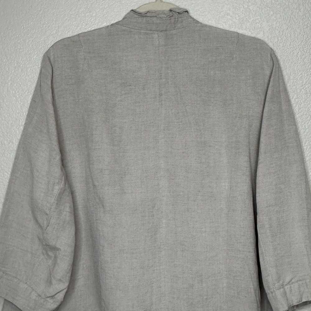 Other Lane Bryant Linen Blend Gray Ruffle 3/4 Sle… - image 6