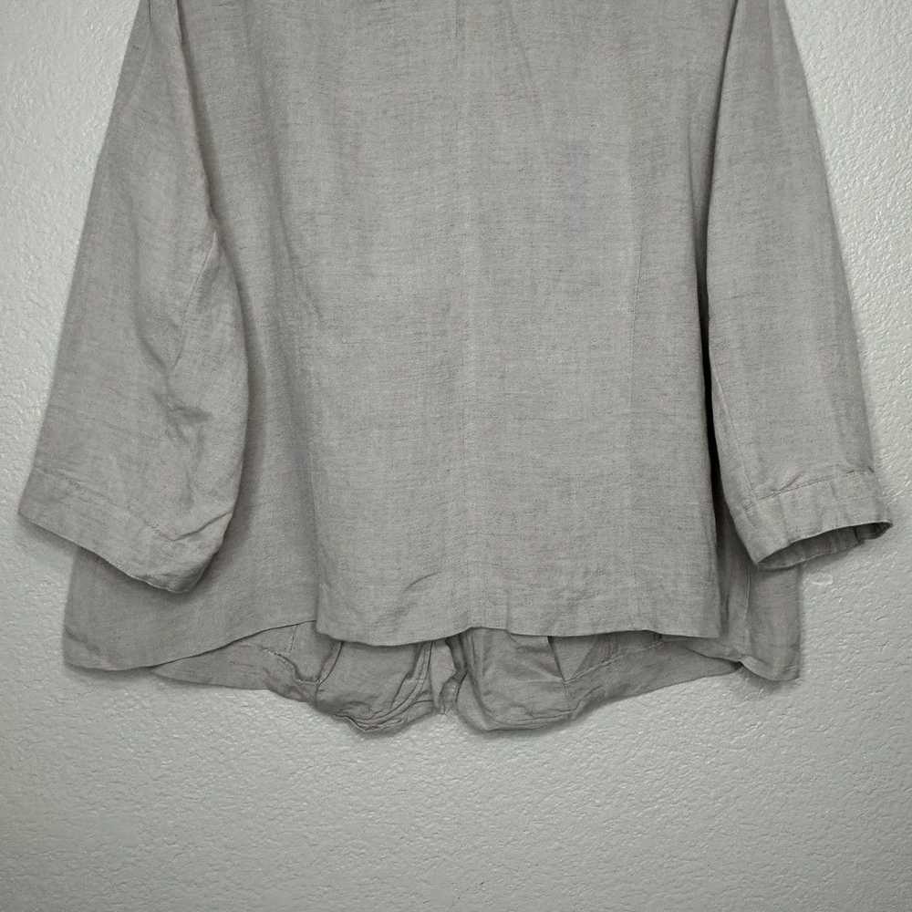 Other Lane Bryant Linen Blend Gray Ruffle 3/4 Sle… - image 7