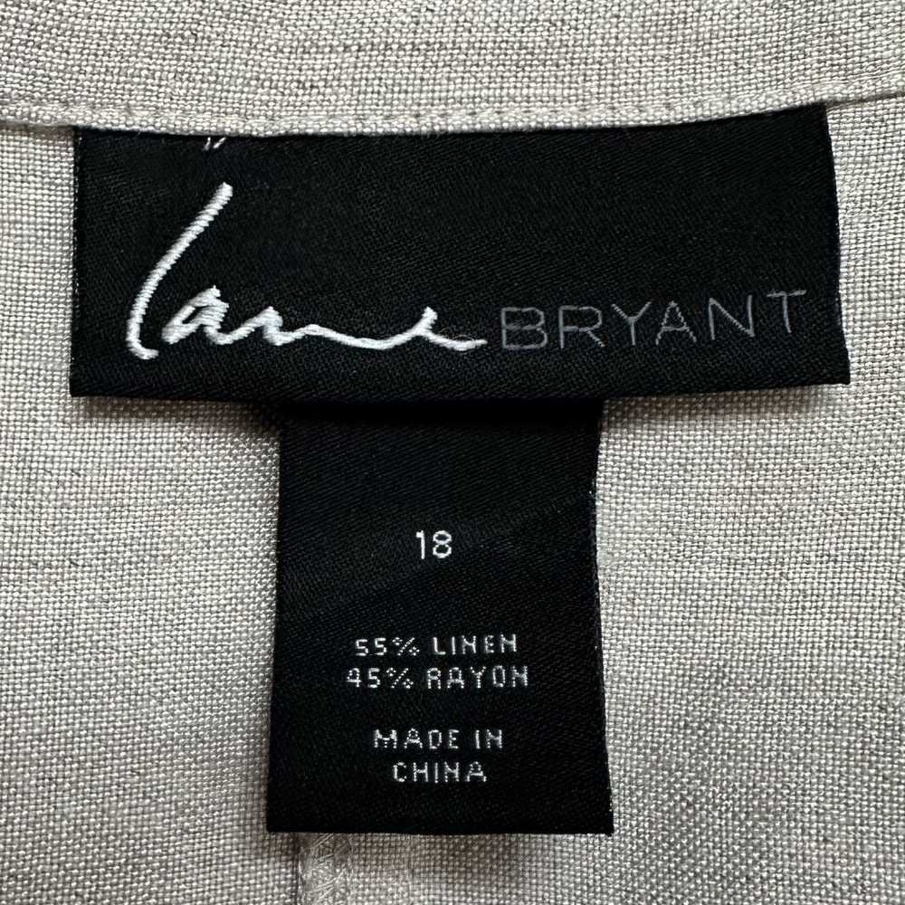 Other Lane Bryant Linen Blend Gray Ruffle 3/4 Sle… - image 8