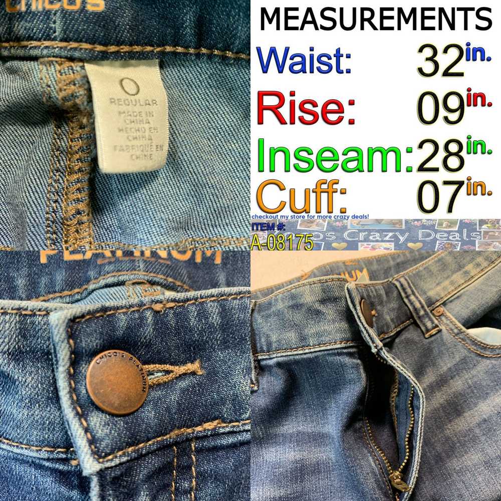 Vintage CHICOS Womens Jeans Size 0 = US Size 4 Me… - image 4