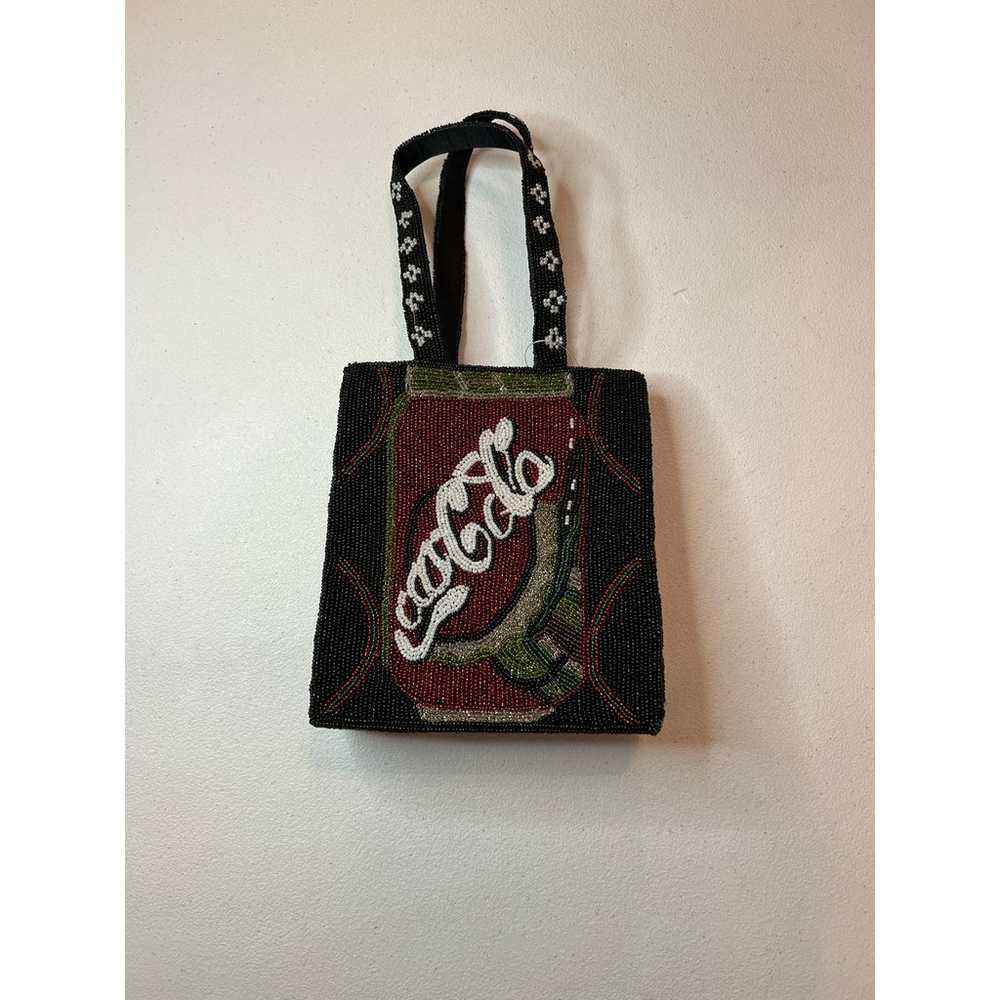 COCA-COLA Rare Vintage Hand Beaded Tote Handbag P… - image 3