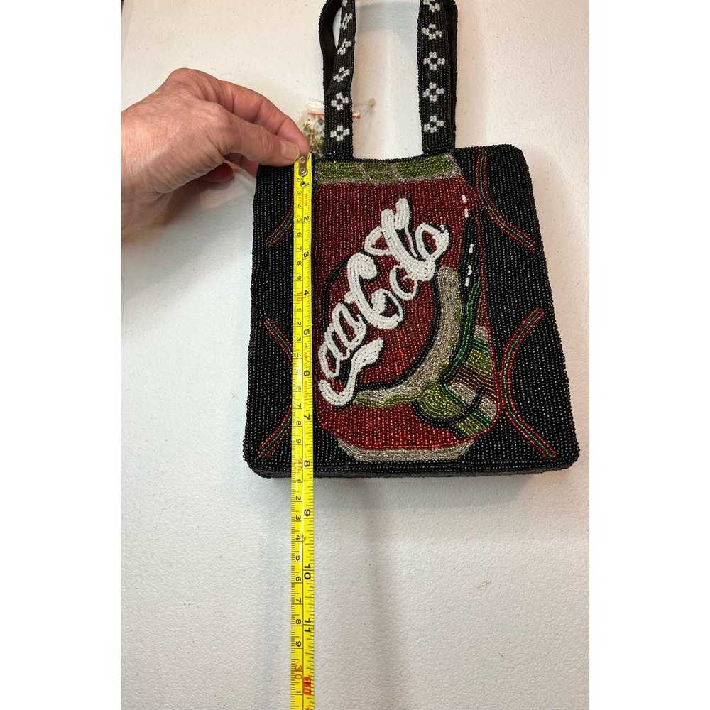 COCA-COLA Rare Vintage Hand Beaded Tote Handbag P… - image 7
