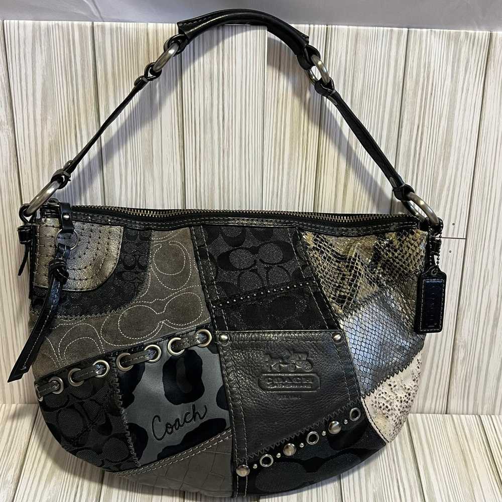 Authentic Coach Patchwork Soho Hobo Pattern Bag - image 1