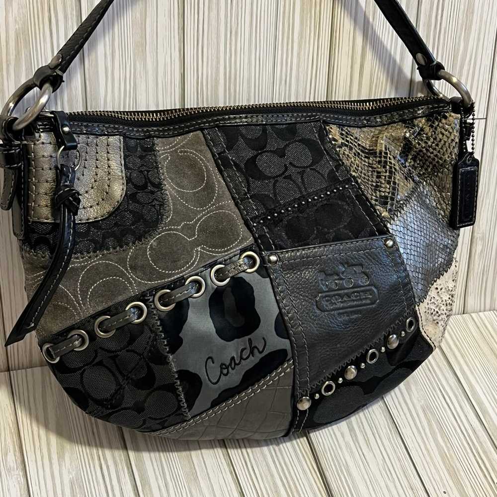 Authentic Coach Patchwork Soho Hobo Pattern Bag - image 2