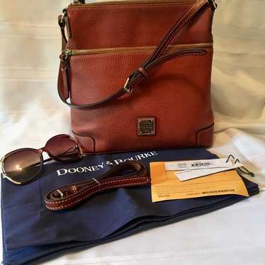 Dooney and Bourke Pebble Leather Letter Carrier -… - image 1