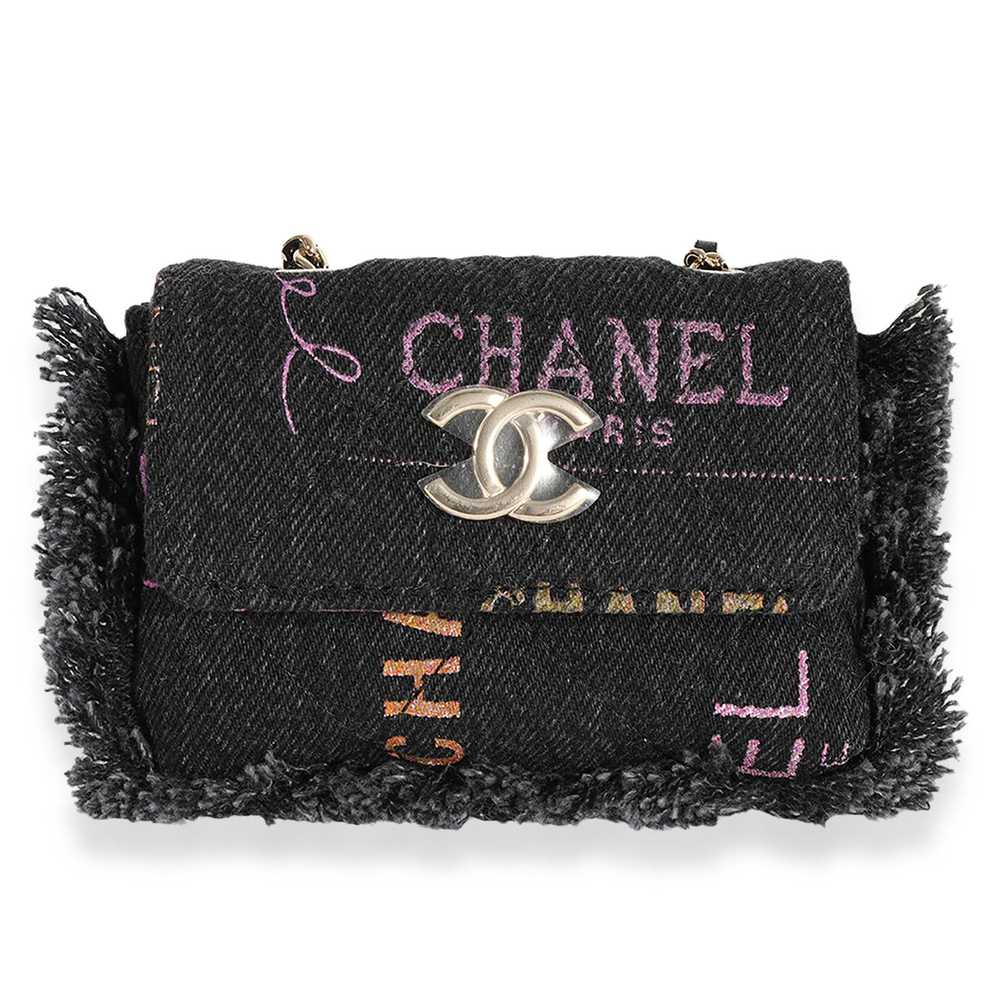 Chanel Chanel Black and Multicolor Quilted Denim … - image 1