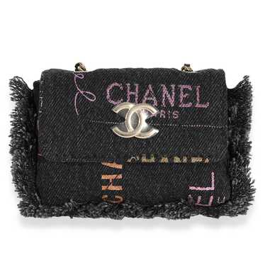 Chanel Chanel Black and Multicolor Quilted Denim … - image 1