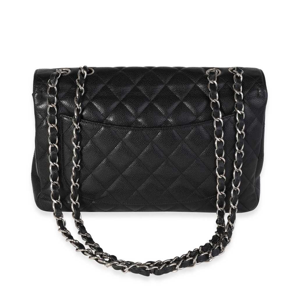 Chanel Chanel Black Quilted Caviar Jumbo Classic … - image 3