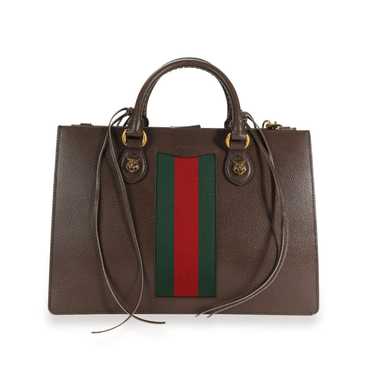 Gucci Gucci Brown Leather & Web Large Animalier To
