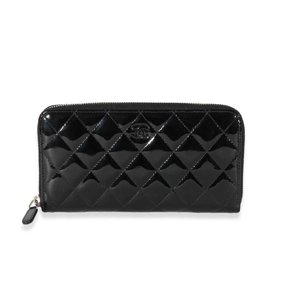 Chanel Chanel Black Quilted Patent Classic Contin… - image 1