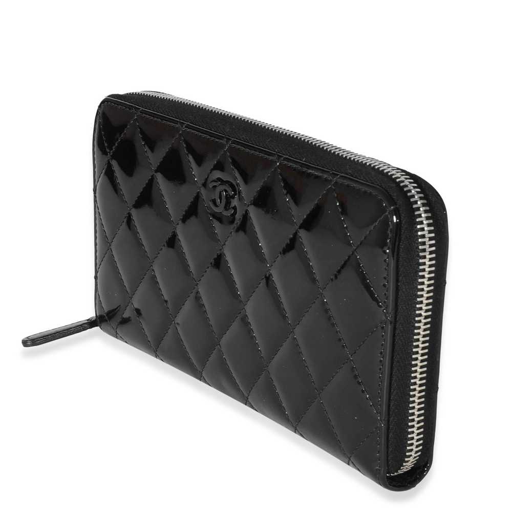 Chanel Chanel Black Quilted Patent Classic Contin… - image 2