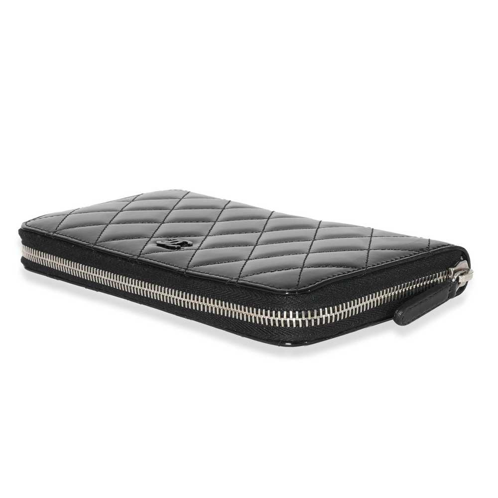 Chanel Chanel Black Quilted Patent Classic Contin… - image 6