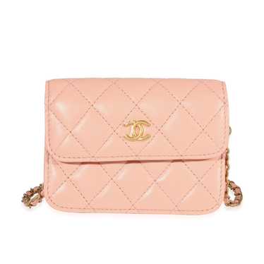 Chanel Chanel Light Orange Quilted Lambskin Pearl… - image 1