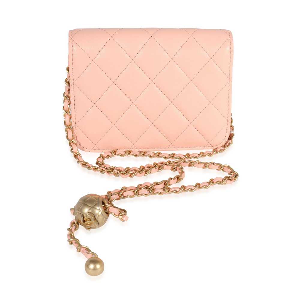 Chanel Chanel Light Orange Quilted Lambskin Pearl… - image 3
