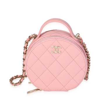 Chanel Chanel Pink Quilted Caviar Handle With Car… - image 1