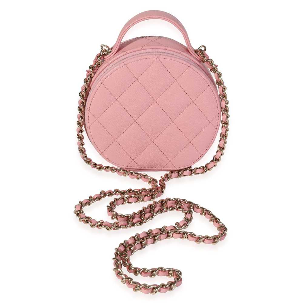 Chanel Chanel Pink Quilted Caviar Handle With Car… - image 3