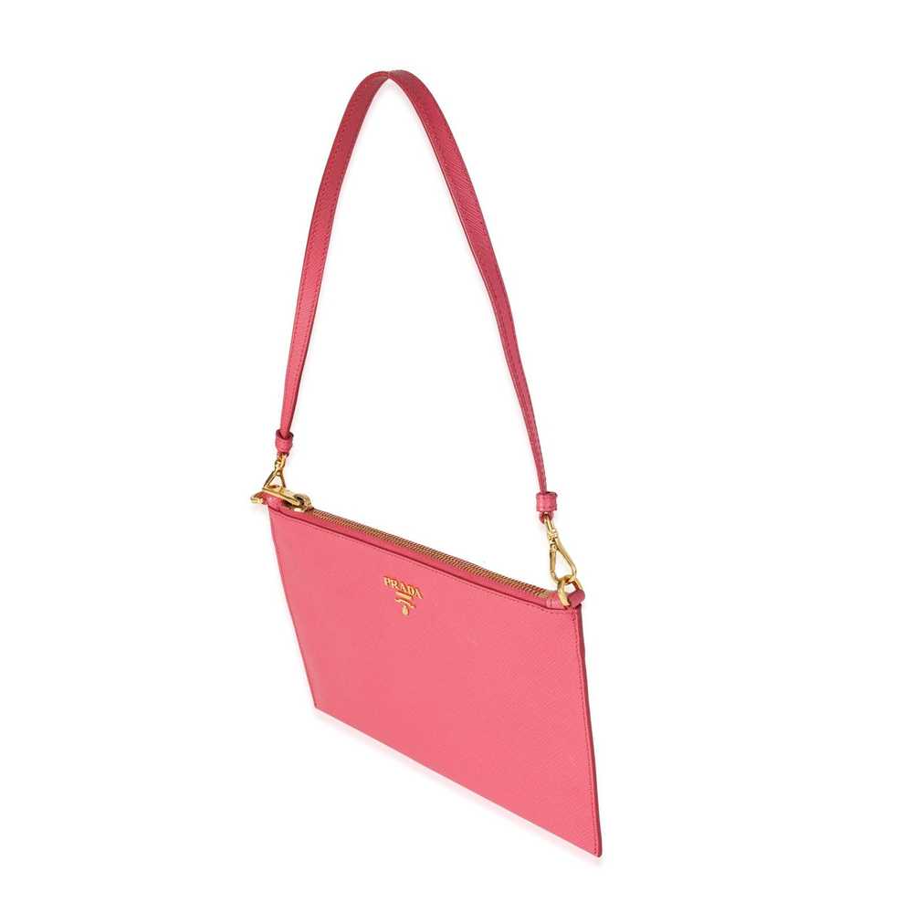 Prada Prada Pink Saffiano Leather Wristlet - image 2
