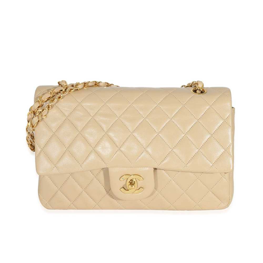 Chanel Chanel Vintage Beige Quilted Lambskin Clas… - image 1