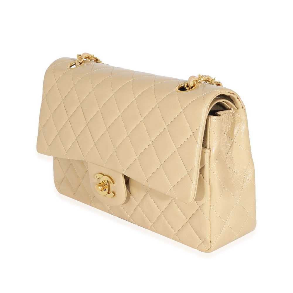 Chanel Chanel Vintage Beige Quilted Lambskin Clas… - image 2