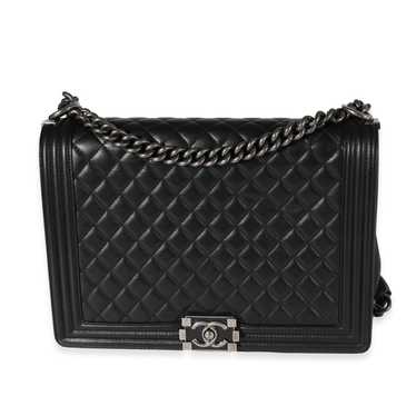 Chanel Chanel Black Quilted Lambskin Large Boy Bag - image 1