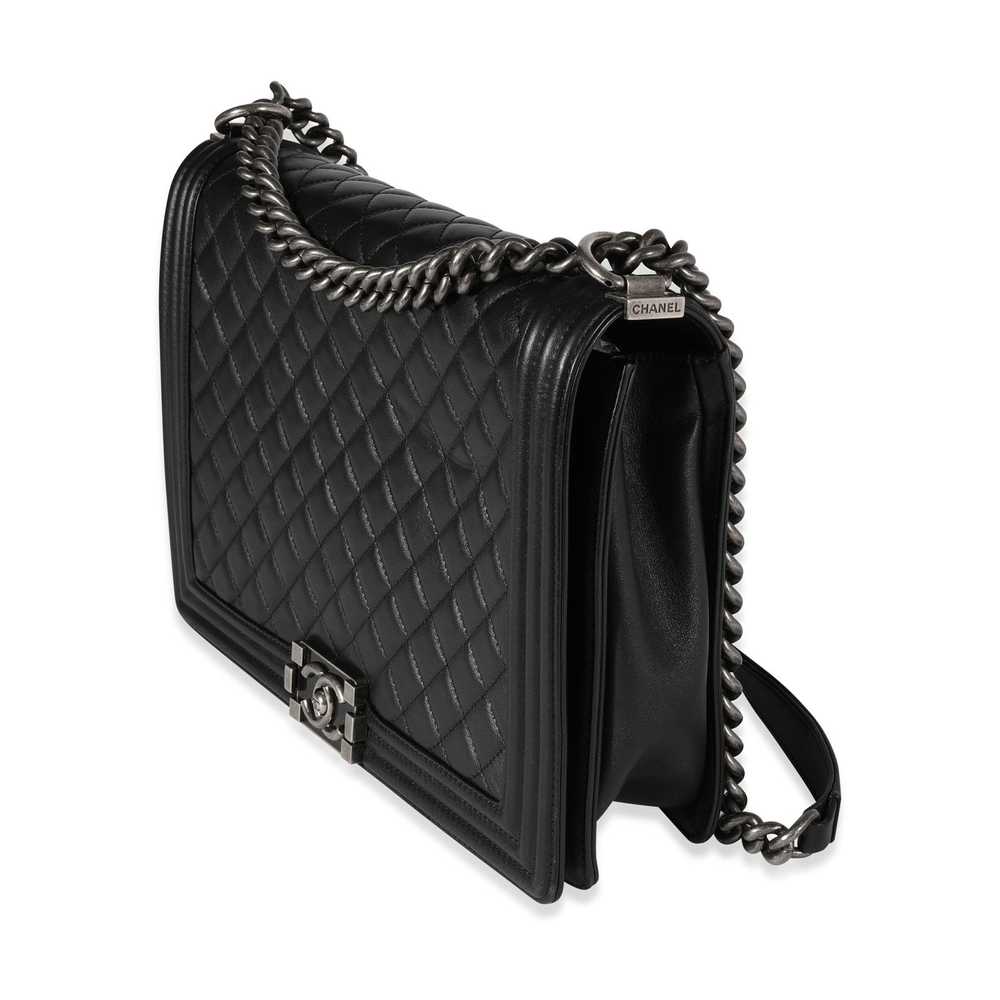 Chanel Chanel Black Quilted Lambskin Large Boy Bag - image 2