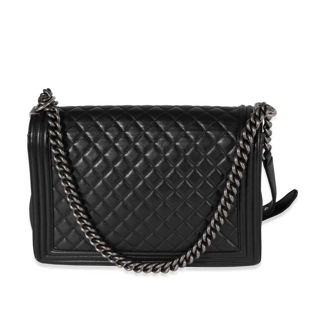 Chanel Chanel Black Quilted Lambskin Large Boy Bag - image 3