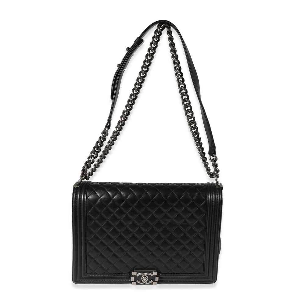 Chanel Chanel Black Quilted Lambskin Large Boy Bag - image 4
