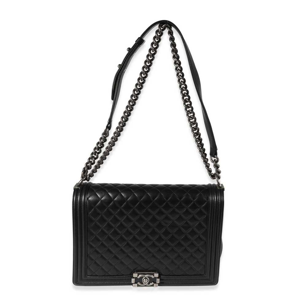 Chanel Chanel Black Quilted Lambskin Large Boy Bag - image 8